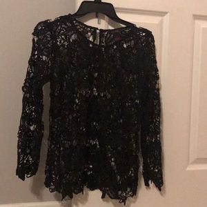 Black crochet lace top